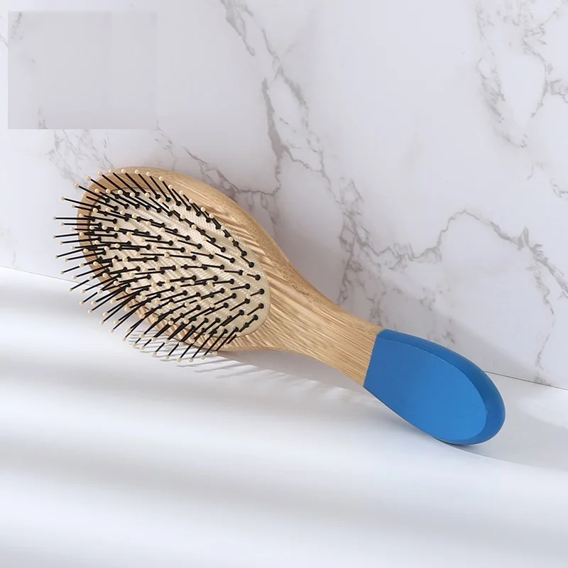 Wholesale Massage Natural bamboo  hair brush Oval Hair detangling hair Brush