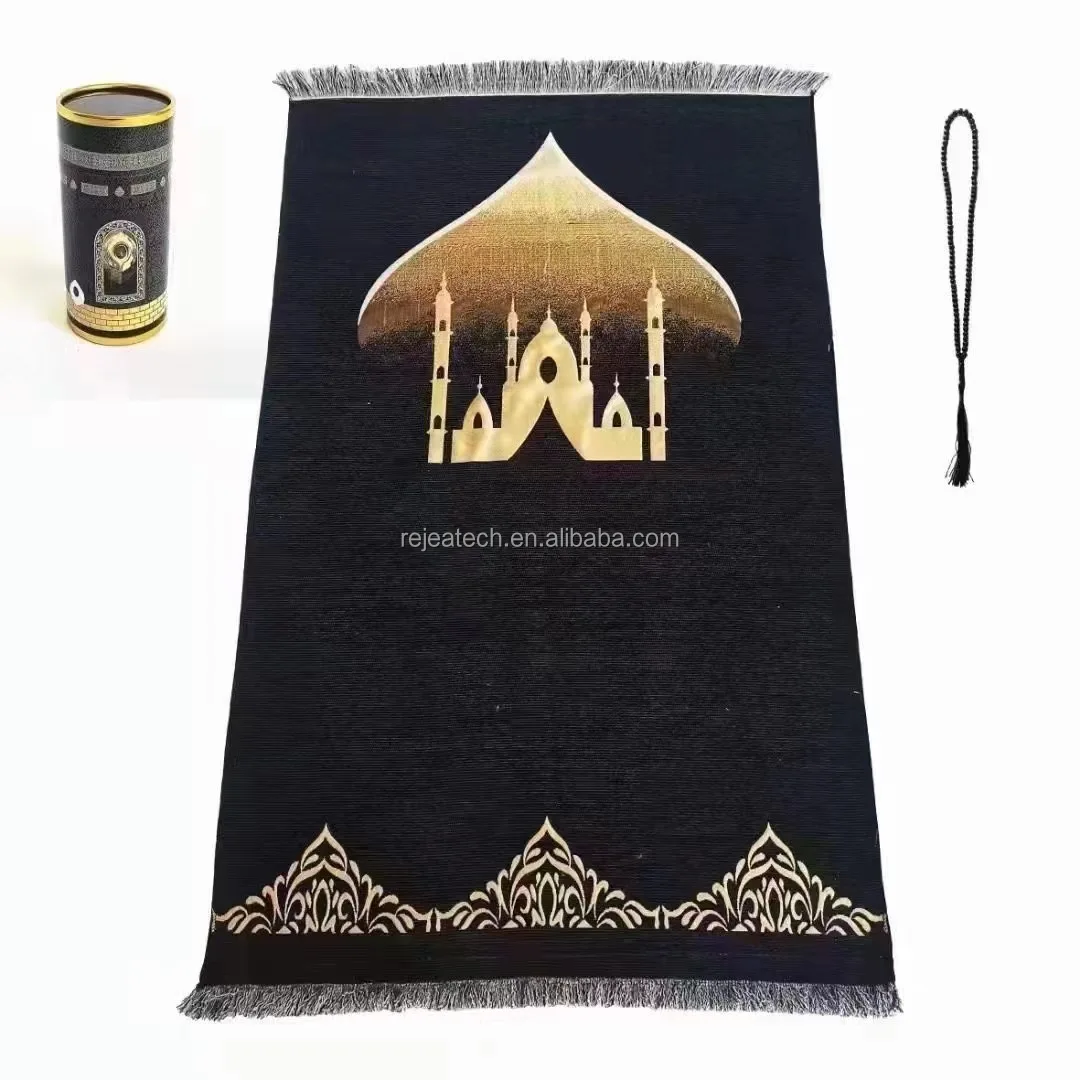 2024 Sajadah Anti-slip Islam Prayer Mat 33 Prayer Beads Prayer Rug Portable Bucket Gift Box Ramadan Decorations Hajj Gift 2024