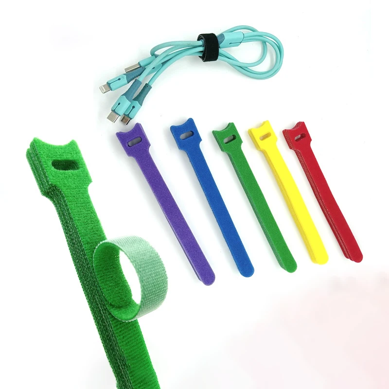 Custom Velcroes Cable Ties Printed Brand logo Hook And Loop Strap