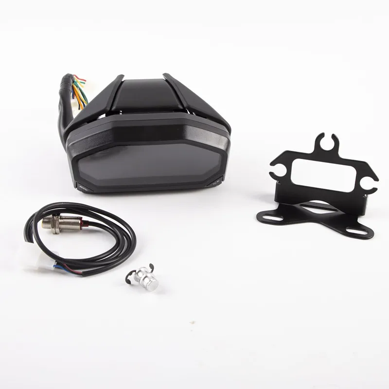 Universal Motorcycle Multi Function Digital LED Instrument Meter Speedometer Tachometer Fuel Gauge With Bracket