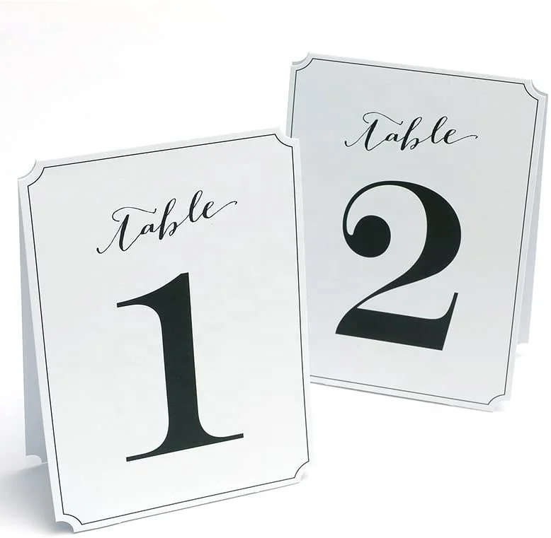 Wholesale custom printing tent wedding table number cards wedding seating place cards
