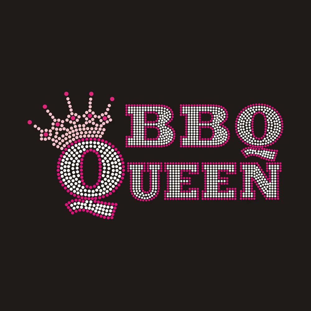 New Designs Red Color Custom Rhinestone Motif Princess Crown Designs Hot Fix Rhinestone Transfer Wholesale Custom Heat Transfer