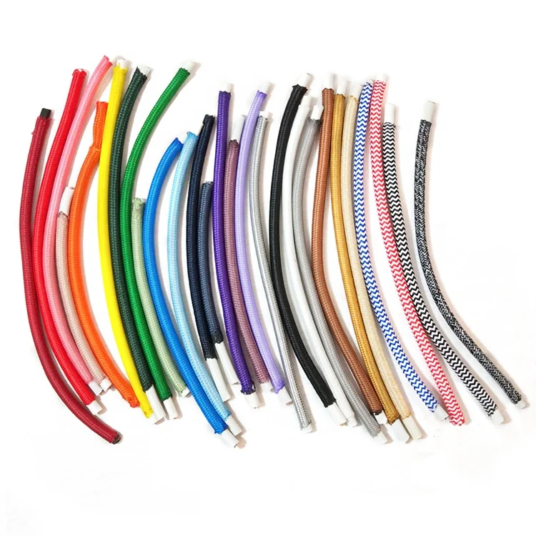 2x0.75mm Colorful Insulated Electrical Wire Cable Fabric Covered  Electrical Power Cord Multi Color Textile Braided Cable