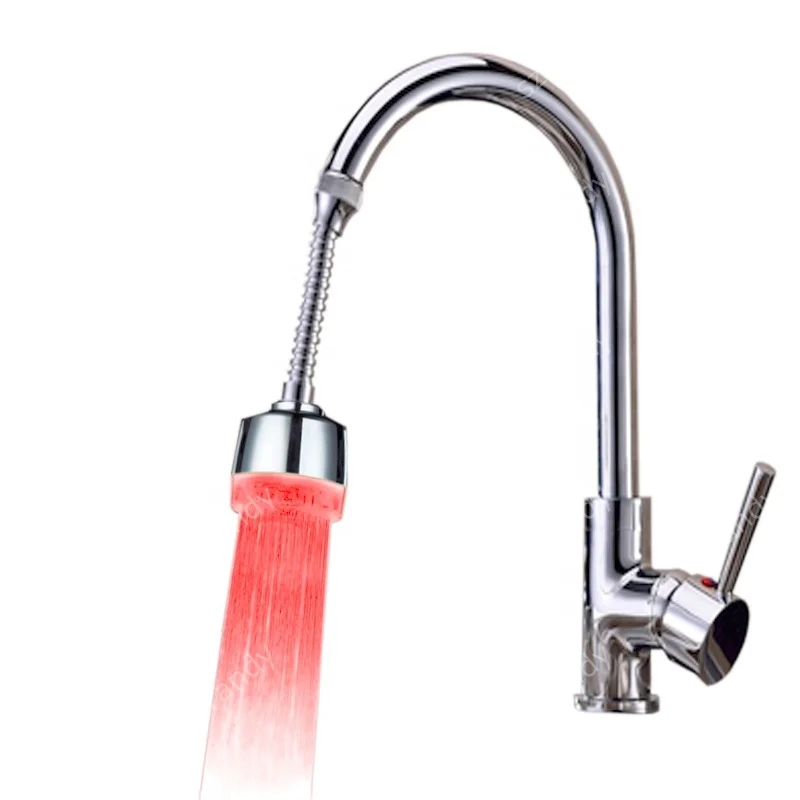 Single Blue Color Lighting LED ABS Kitchen Faucet