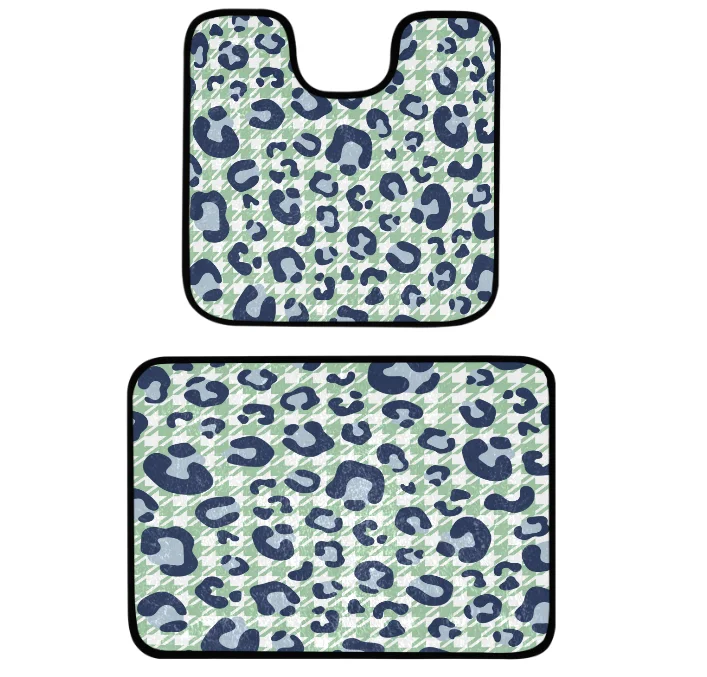 Super Absorbent Custom Leopard Bathroom Rug Sets Toilet Floor Anti-Slip Bath Mats