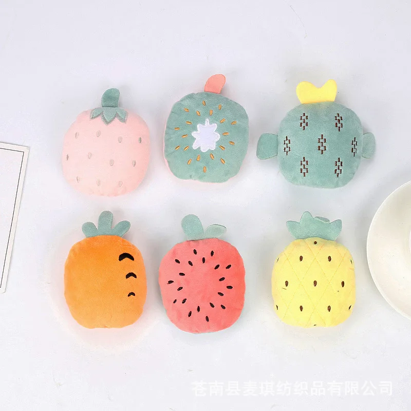 Best Selling Colorful Soft Fruit Shaped Catnip Toy Interactive Plush Cat Dogs Chew Toys