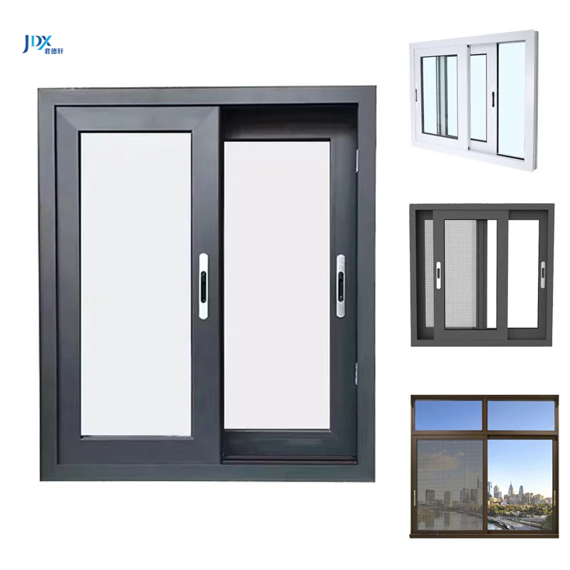 Стандартные горизонтальные раздвижные алюминиевые окна Kenya с москитной сеткой 3 дорожки двойные панели звукоизоляционные слайдерные