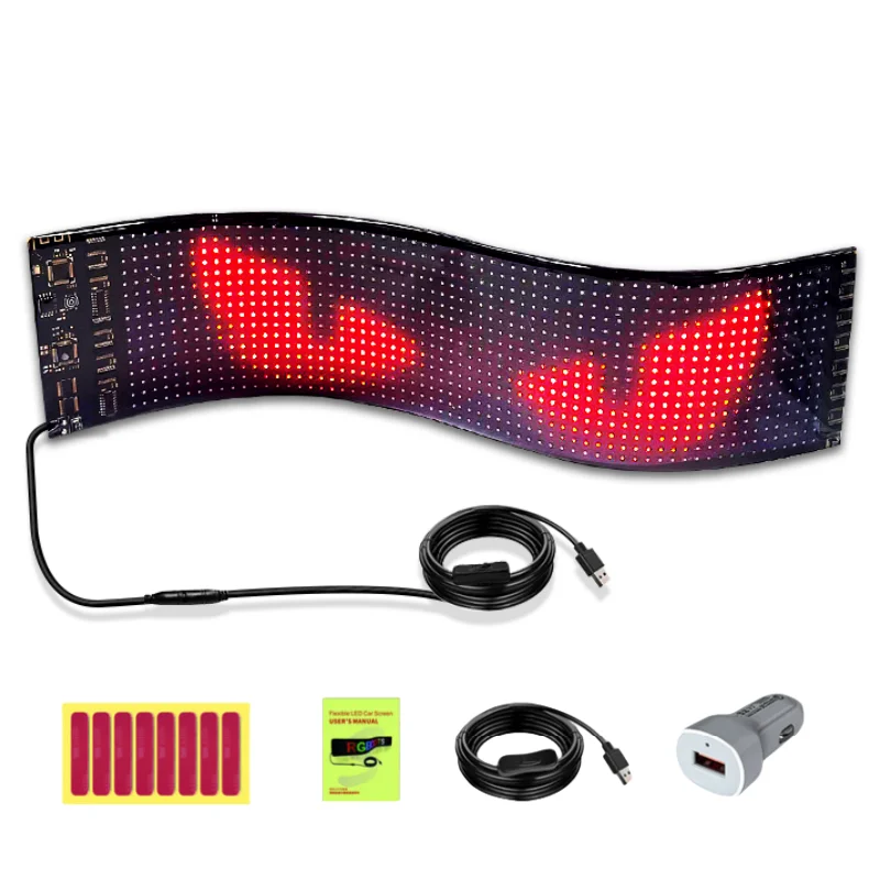 App Control Flexible LED Sign Board Customize LED Sign Display Waterproof Programmable LED Screen Light Car Panel for Car