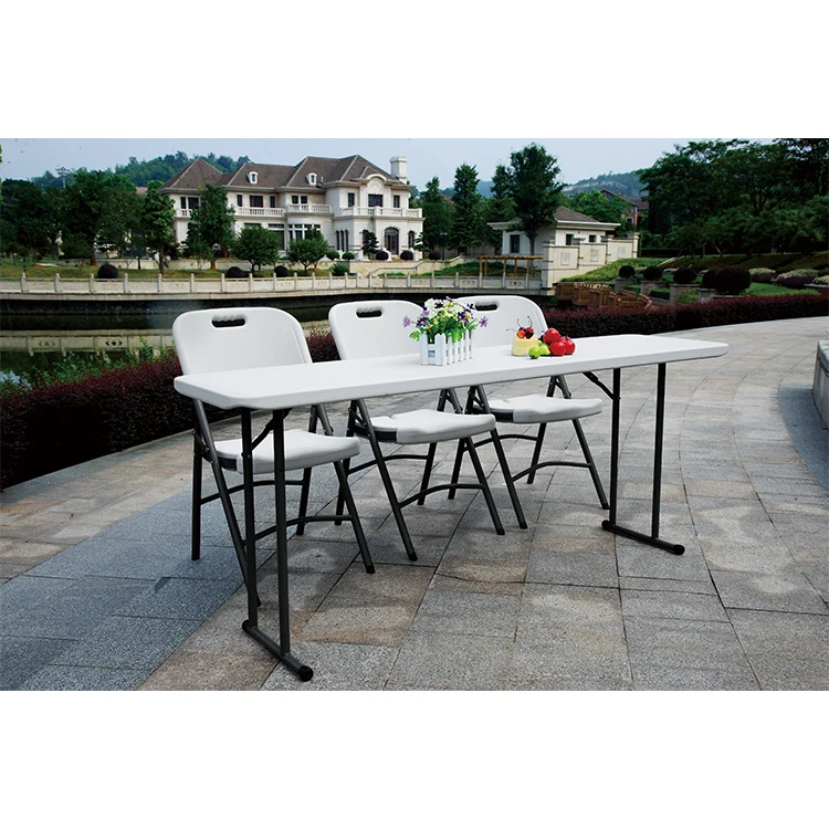 180Cm Wholesale Modern 5ft 6ft 8ft Metal Outdoor Feet Banquet BBQ Camping Plastic Folding Table