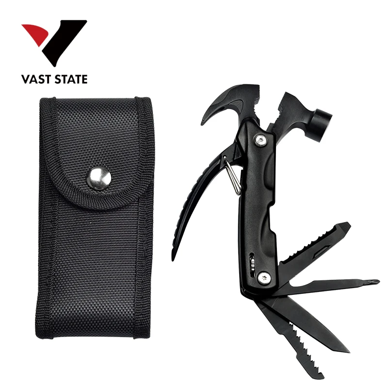 Hot sale Promotion Black Stainless Steel Multi Function Tool hammer with Nylon Pouch