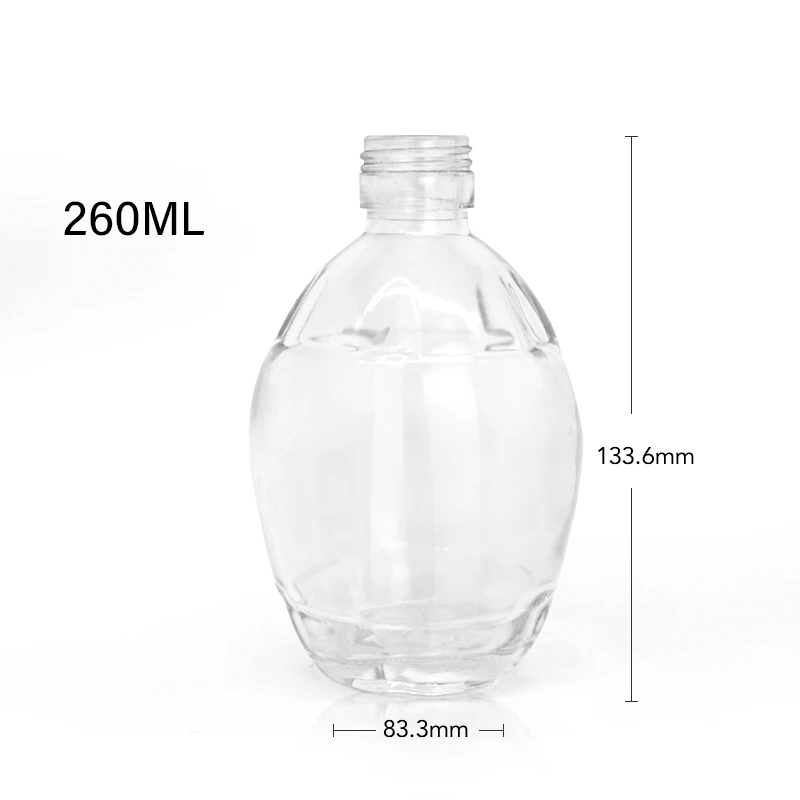 Unique 250ml 375ml 700ml Maple Syrup Bottles Flat Syrup Dispenser Glass Bottle With Handle For Drinking
