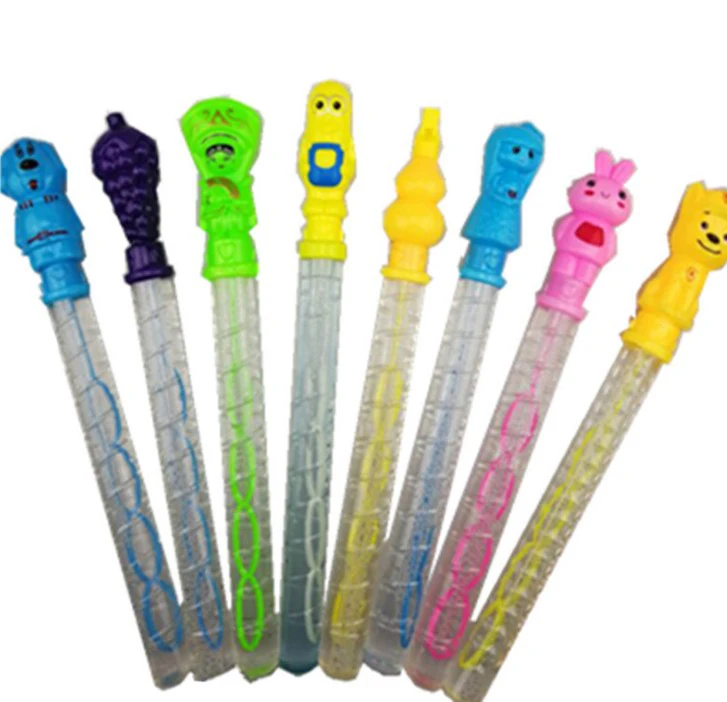 Wholesale cartoon animal bubble stick water Children beach toys 38cm length bubble liquid for children