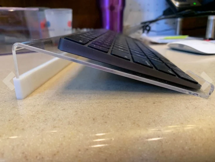 Ergonomic Acrylic Tilted Keyboard Stand Clear Keyboard Tray Non-Slip Silicone Case Easy Typing PC Computer Holder Display Racks