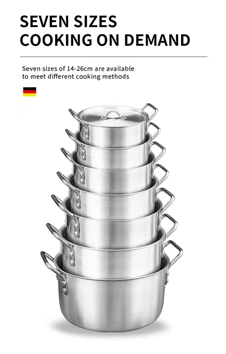 Best selling 7pieces 14cm 16cm 18cm 20cm 22cm 24cm 26cm aluminium panelas cookware set Korean soup pot