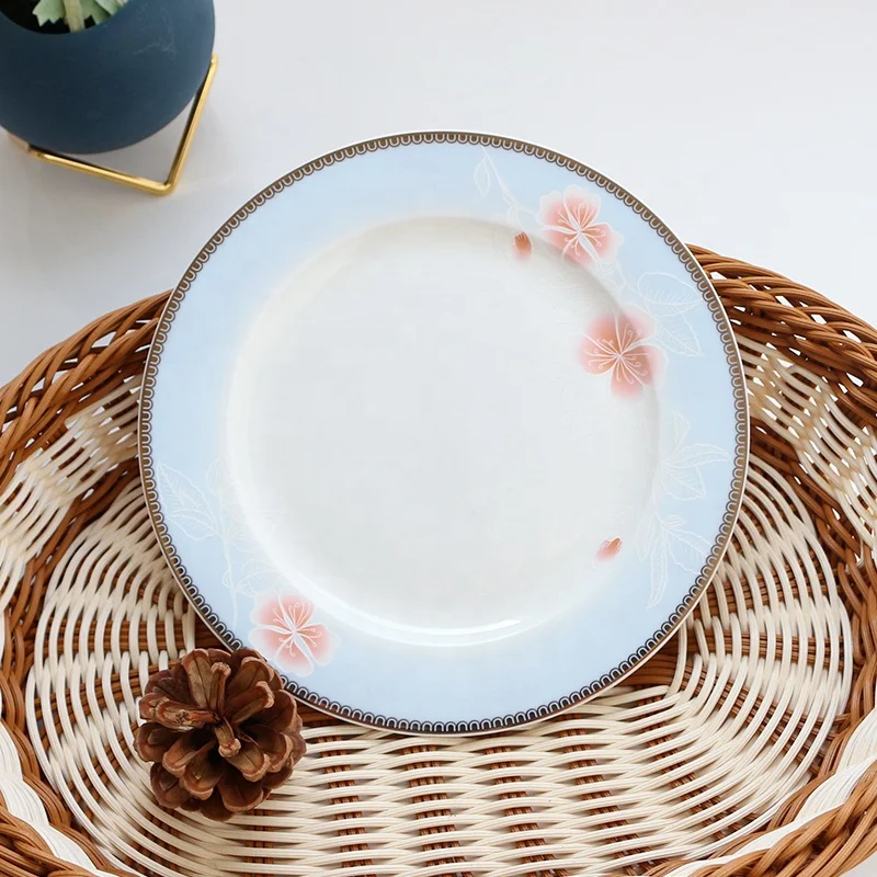 china supplier fine bone china dishes & plates gold rim porcelain dinner plate