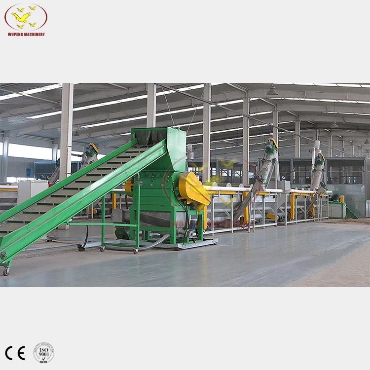 
High capacity crushing washing plastic recycling line 