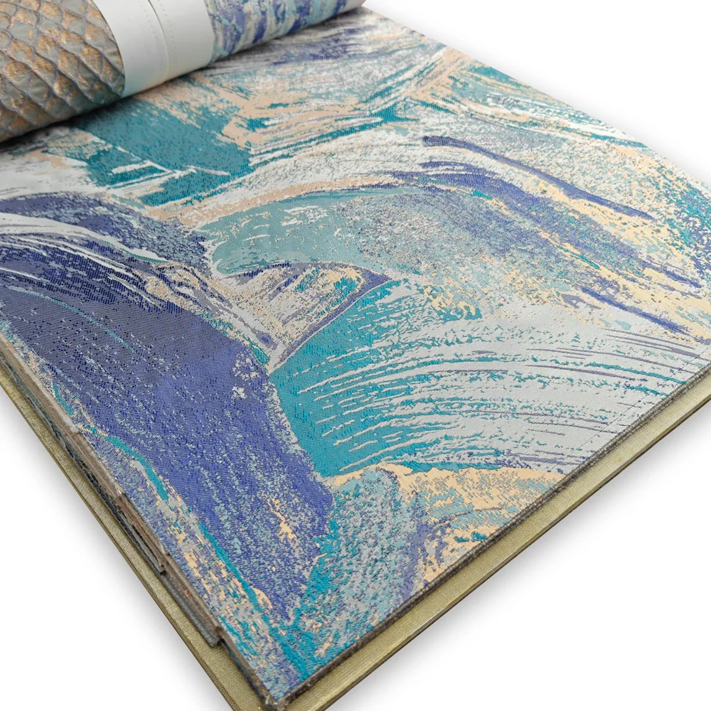 Luxury Jacquard Embroidered Curtain Fabric Best Blackout Fire Retardant Plain Yarn Dyed Living Room Sun Block Wholesale China