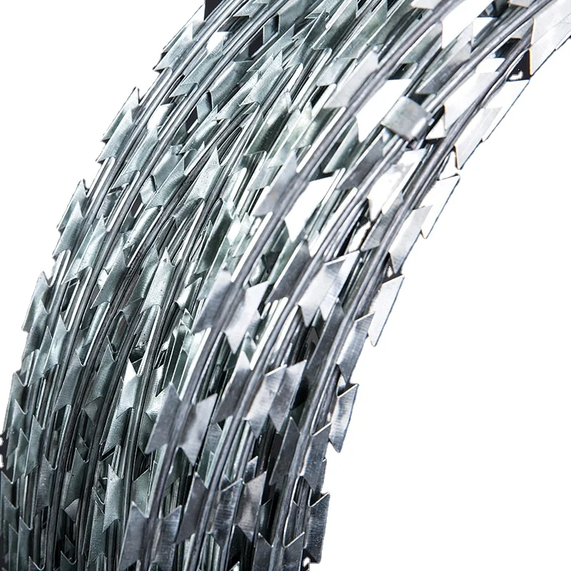 Manufacturer offer BTO-22 Hot Dipped Galvanized Concertina Razor Barbed Wire for Security Fence Razor Wire