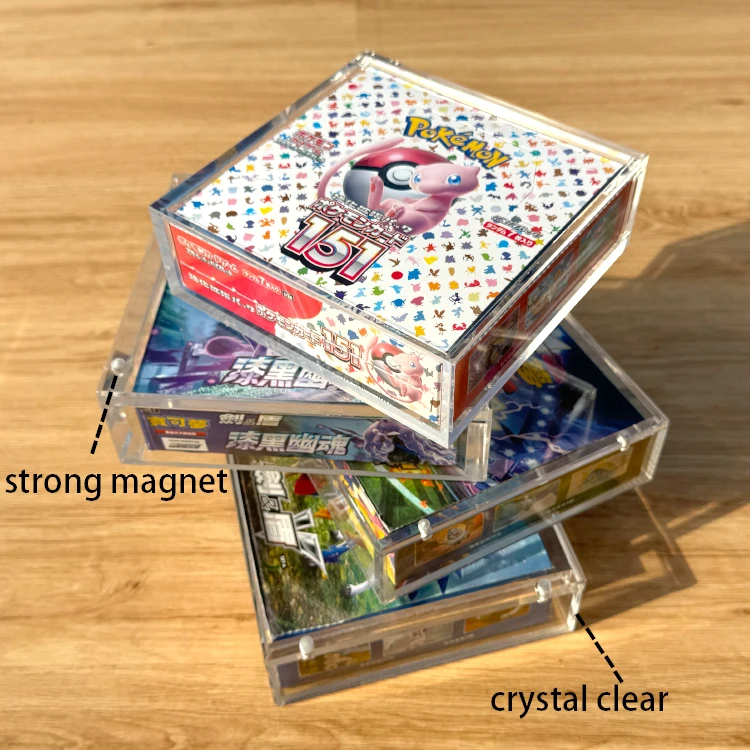 TCG лидер продаж прозрачный японский акриловый чехол-витрина для Pokemon Booster Box чехол с крышкой