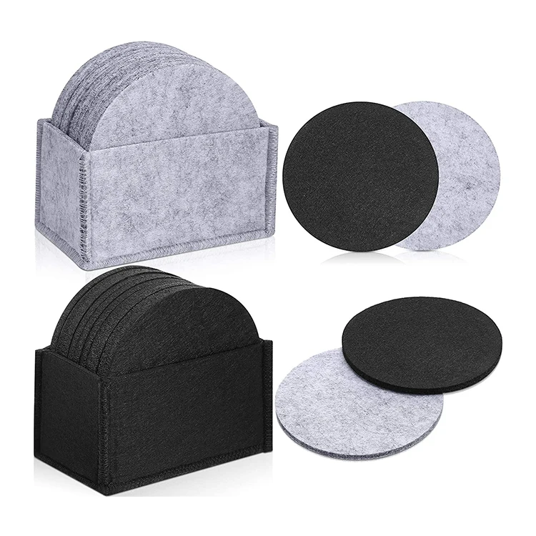 customized placement felt glass drink coasters felt cup mat 10cm felt coasters
