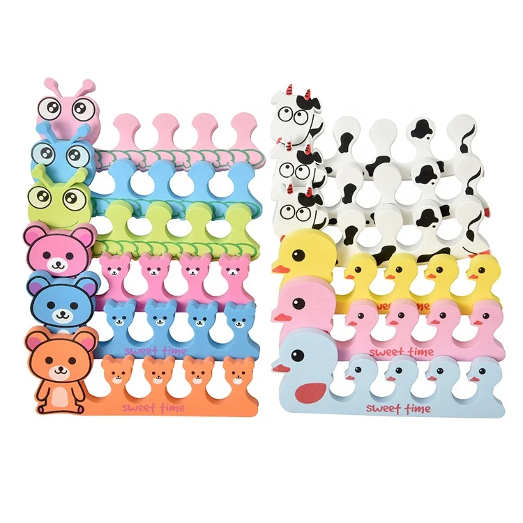 Wholesale Fashion Cheap Animal Style 4 Holes Soft Sponge Eva Pedicure Finger Toe Nails Separator