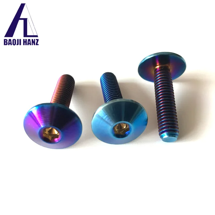 Customization titanium alloy umbrella head bolts with rainbow color