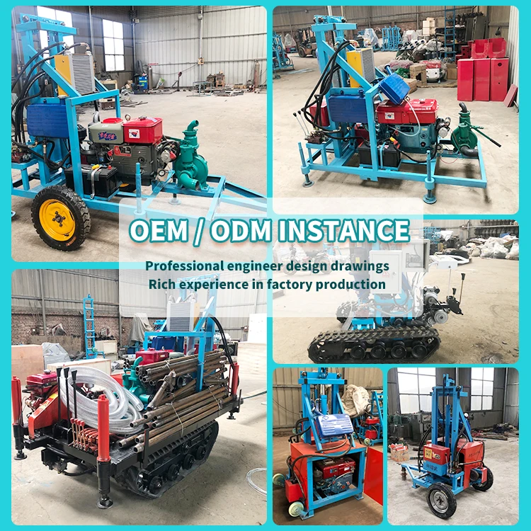 Portable water well drilling rig hydraulic dth borehole drilling machine price
