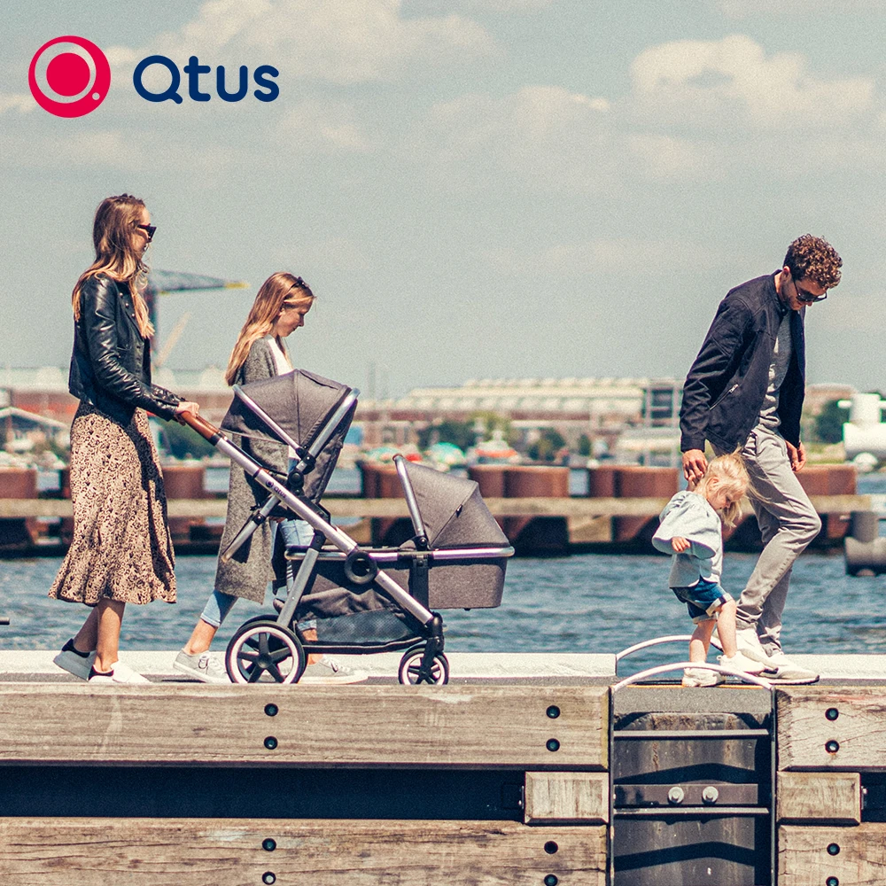 QTUS DuetPro double stroller with car seats for twins Rides is double fold like a single Grows with your family storage basket