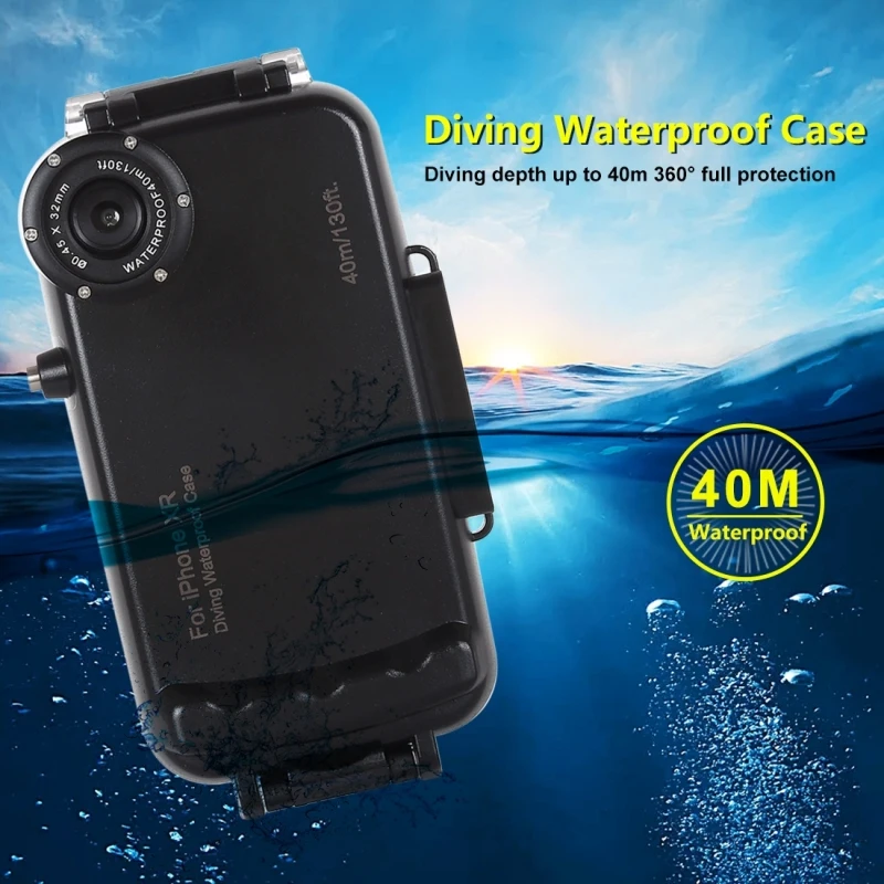 
Photo Video Taking Underwater phone case for iPhone XR waterproof case/40m/130ft Waterproof Diving Case 