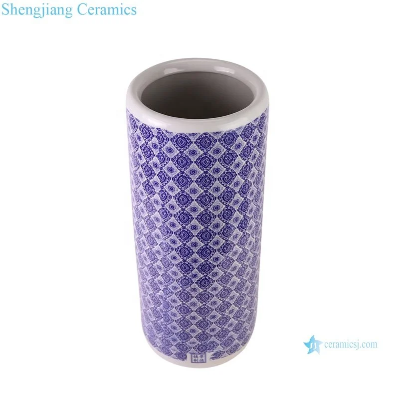 RXDA01-A  Jingdezhen High Quality and Low Price Porcelain Blue and White Flower Ceramic Quiver Umbrella Tube