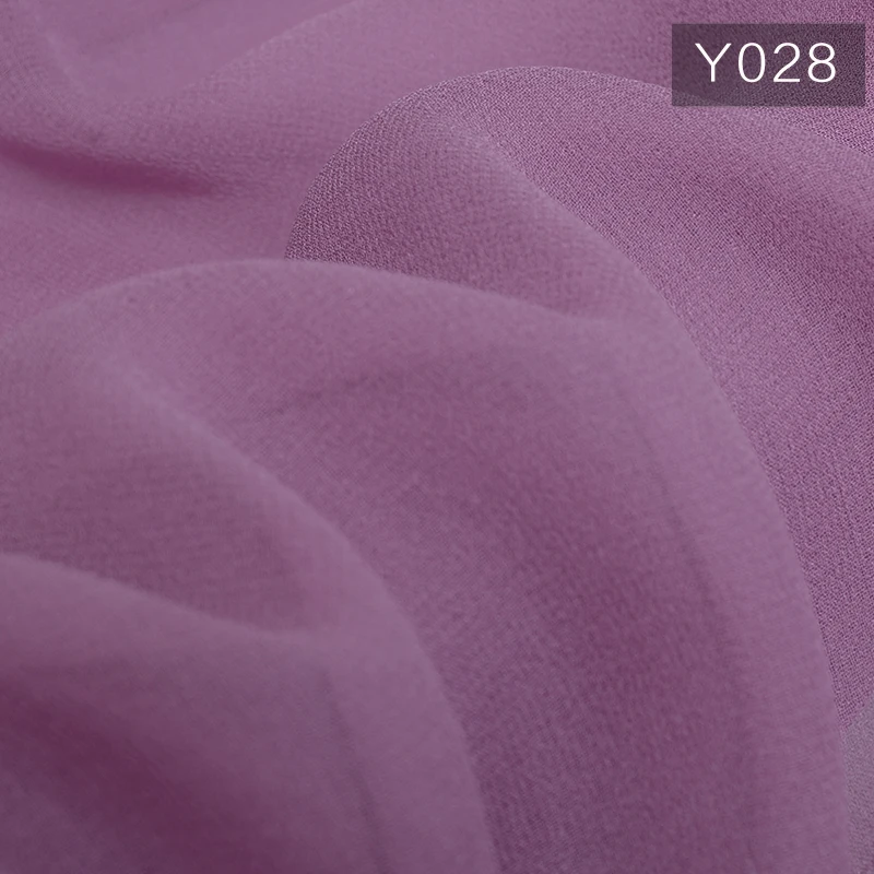 purple Gazar France Mosque Sari silkworm Textiles 120 Color 100% Pure Silk georgette chiffon Fabric for Lady Clothes