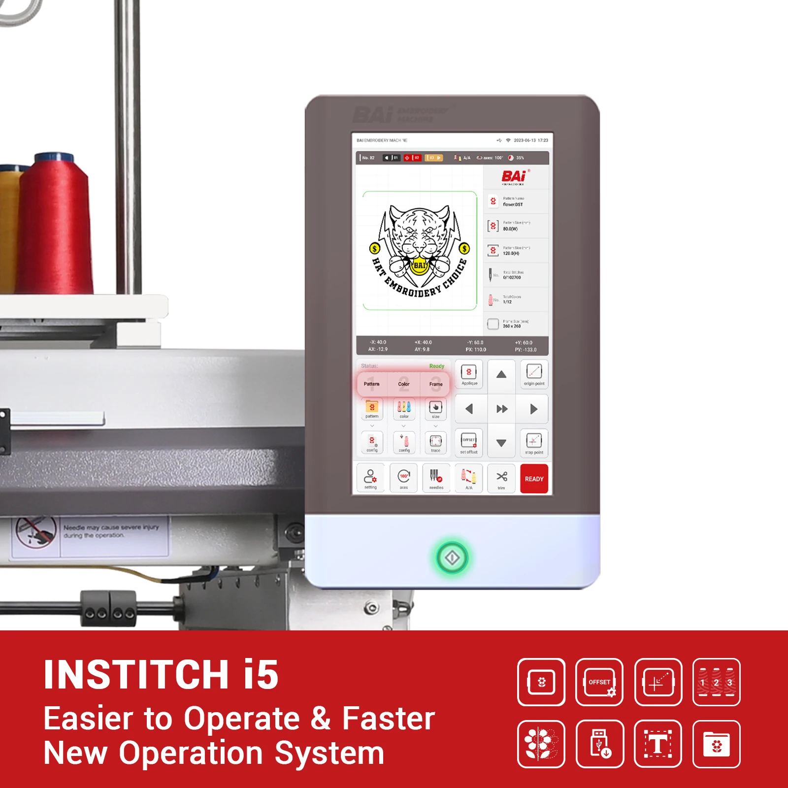 BAi one head computerized industrial custom embroidery machine for small business