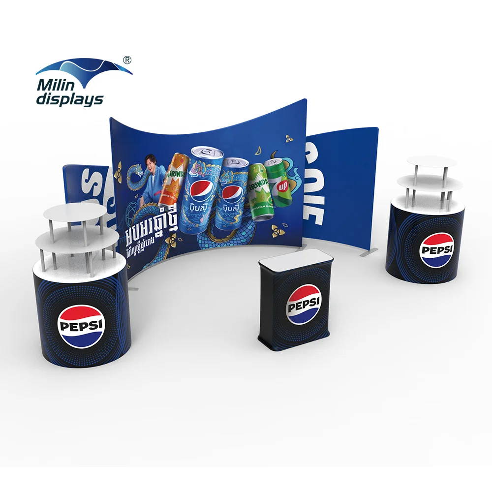 New Arrival Event Drinks Podiums Decoration Showroom 10x20ft Exhibit Booth Stand Trade Show Booth Exhibition Display for Pepsi
