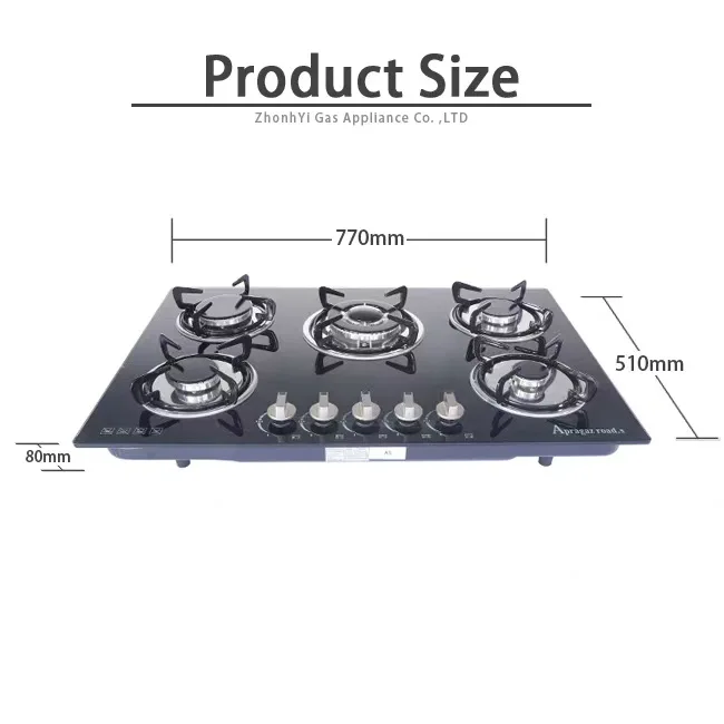 Best Reasonable Price Gas Cooker Manufacturers China Cooking Appliances Counter Top Built In Gas Stove 5 Burners Gas Cooktop