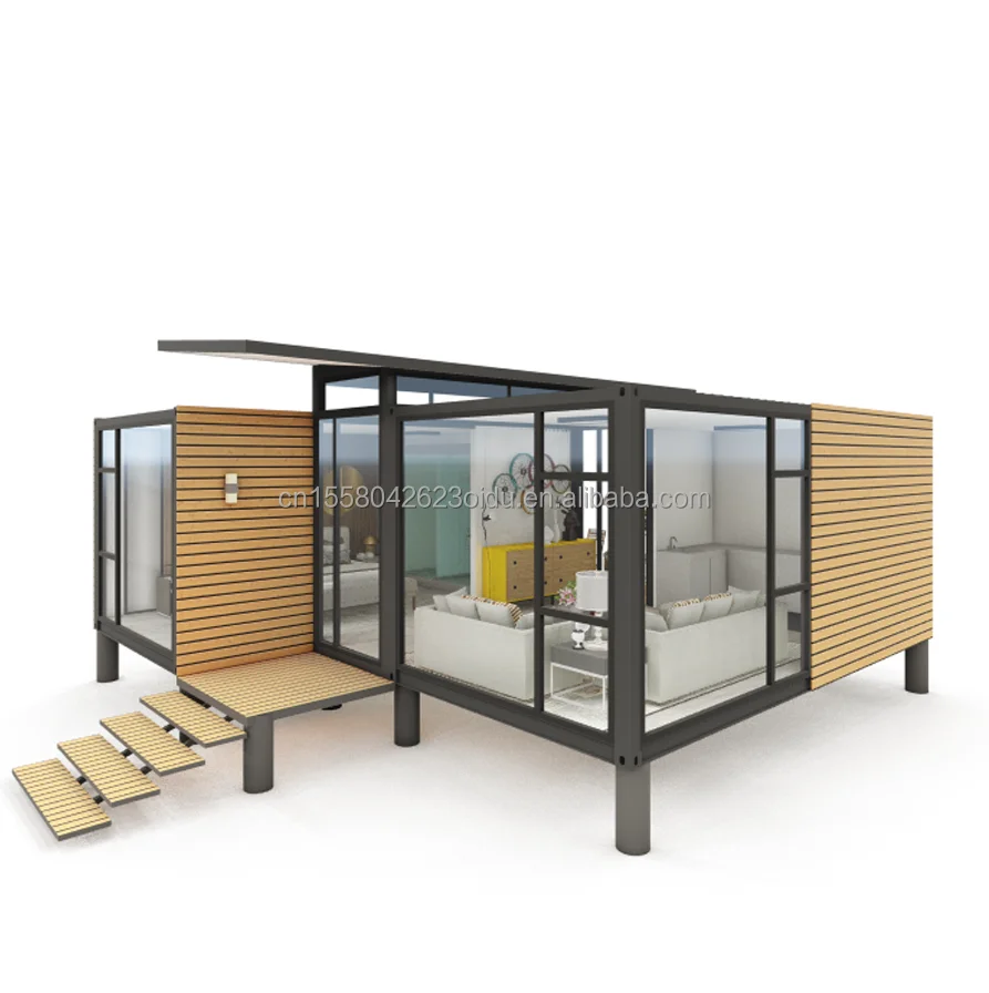 Modern Design Garden Container Steel Structure Wooden House Family Housing for Sale