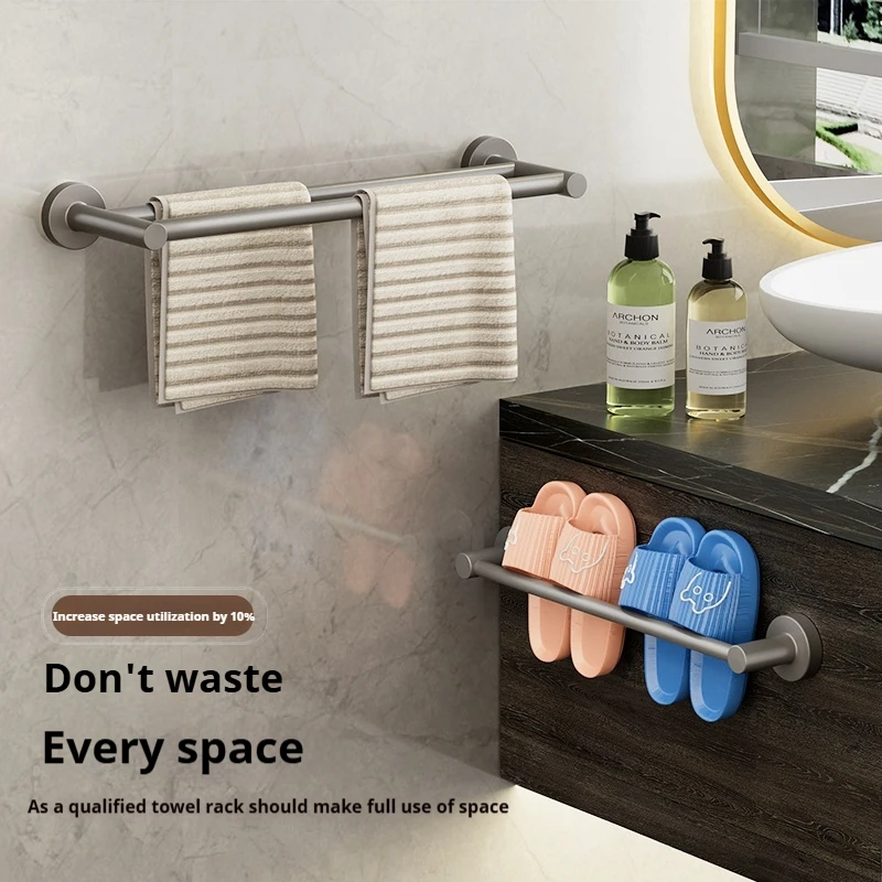 Modern Non-Perforated SUS 304 Brushed Stainless Steel Towel Bar Rod Wall Mounted Bath & Kitchen Accessories Towel Rack for Hotel