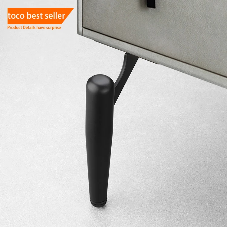 Sofa Triangle Furniture Legs Wholesale Modern Furniture Cone Aluminum Foot Black Golden