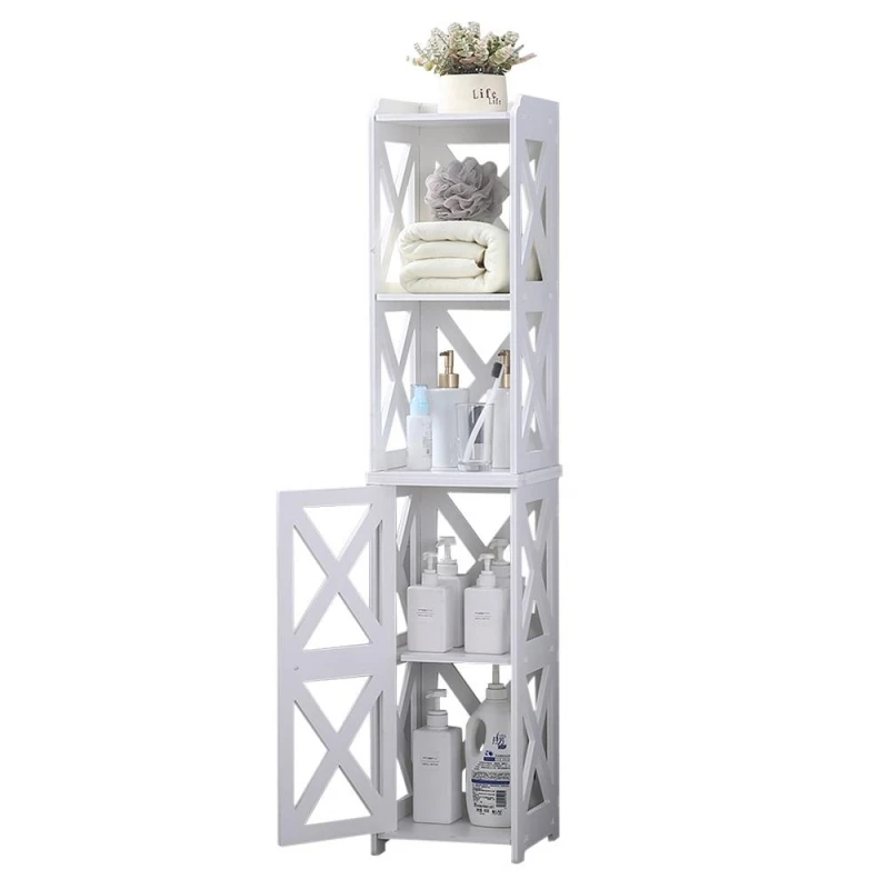 2021 curved design furniture bathroom cabinet wood shelf and rack