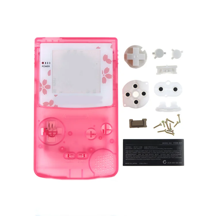 Repair Accessories Case Complete Set for GBC Cherry Blossom Case Gameboy Color Game Console Replacement Case