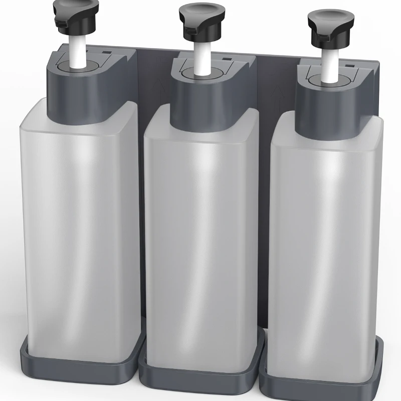 300ML Dispenser for Liquid Soap Shower Gel Hand Wash Dispenser Dish Soap Container Kitchen Bathroom Wall Mount Countertop