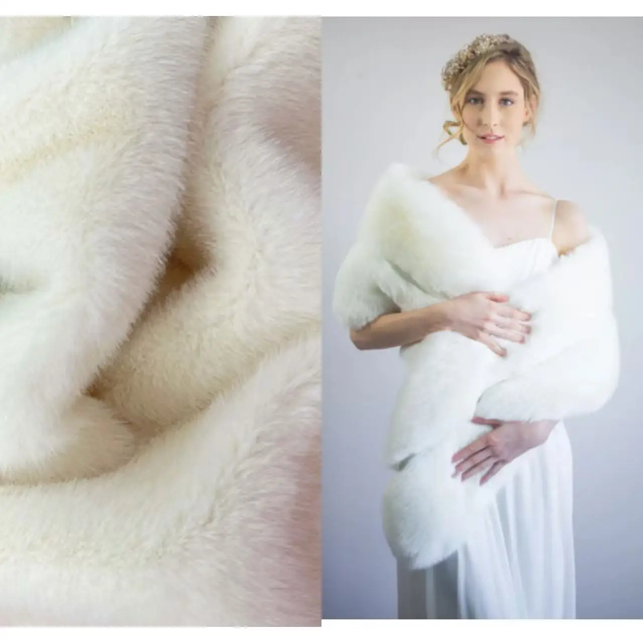 Супер мягкий пушистый мех норки из искусственного меха для свадебной шали