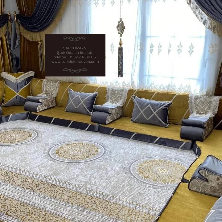 Oriental Floor Seating   Ethnic Sofa  Arabic Majlis Sofa   Ottoman Style Sofa   Arabic Jalsa Set  Luxury Oriental Floor Seating