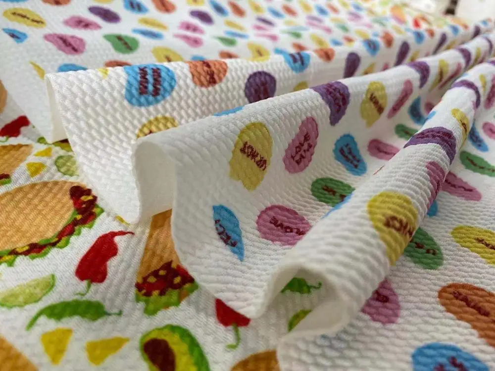 Customized bullet fabric liverpool No MOQ bullet print fabric knit fabric for girl bow headbands