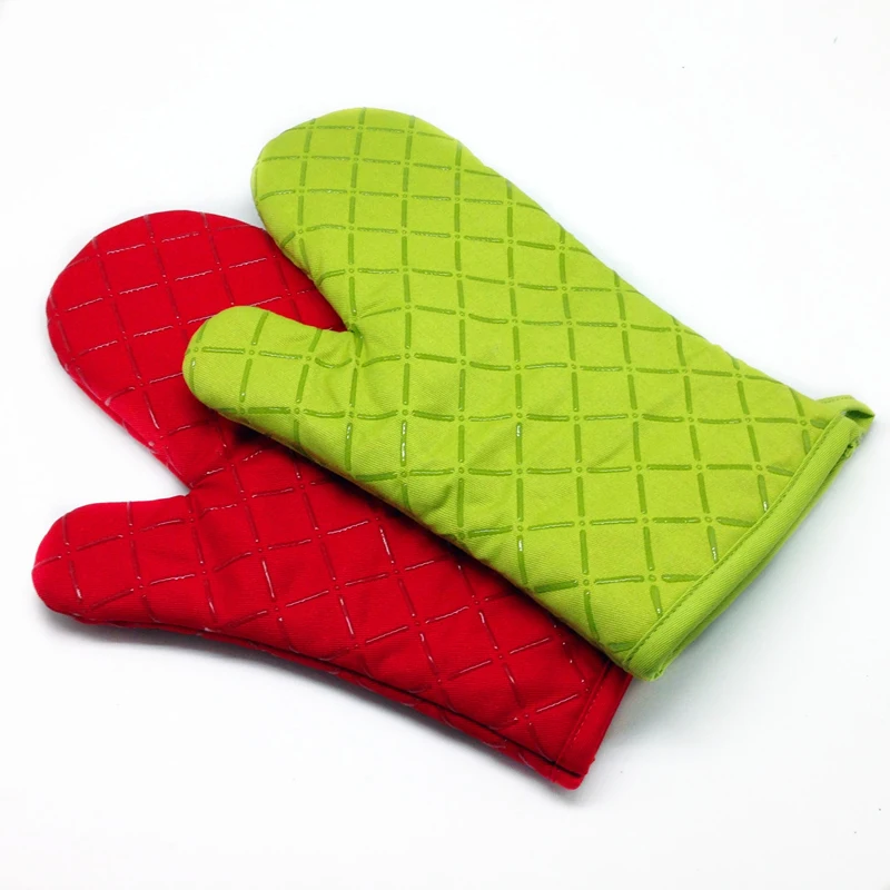 Custom logo Heat Resistant Cooking Kitchen Mitt Gloves Silicone Oven Mitts