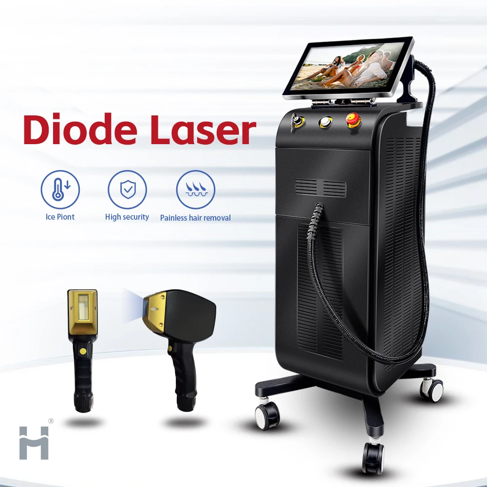 2024 Huamei 3 wavelength Titanium 808 nm Diode Laser 755 808 1064 Ice Platinum Diode Laser Epilator Epilation Machine for Sale