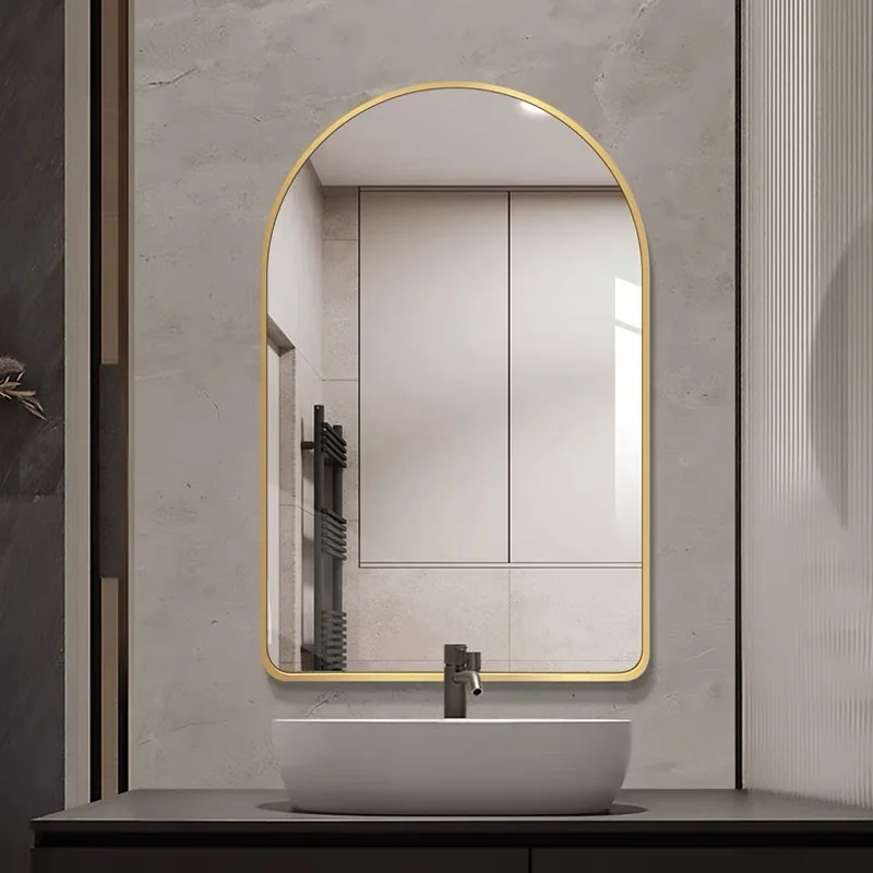 New Style Arched Shape  Framed Wall Hanging Home Decor Mirrors Bedroom Bathroom Hanging Wall Mirror Bath Mirrors