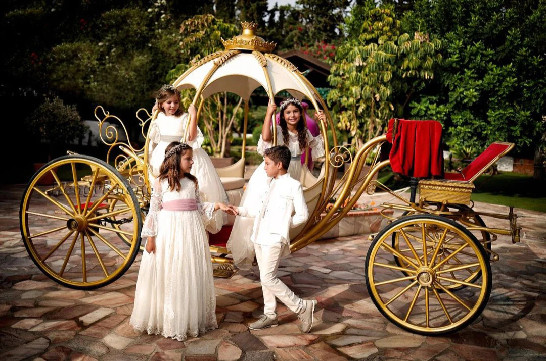Princess Luxury Pumpkin Wedding Carriage Romantic Stylish Electric Horse Carriage Made of Steel Factory Price