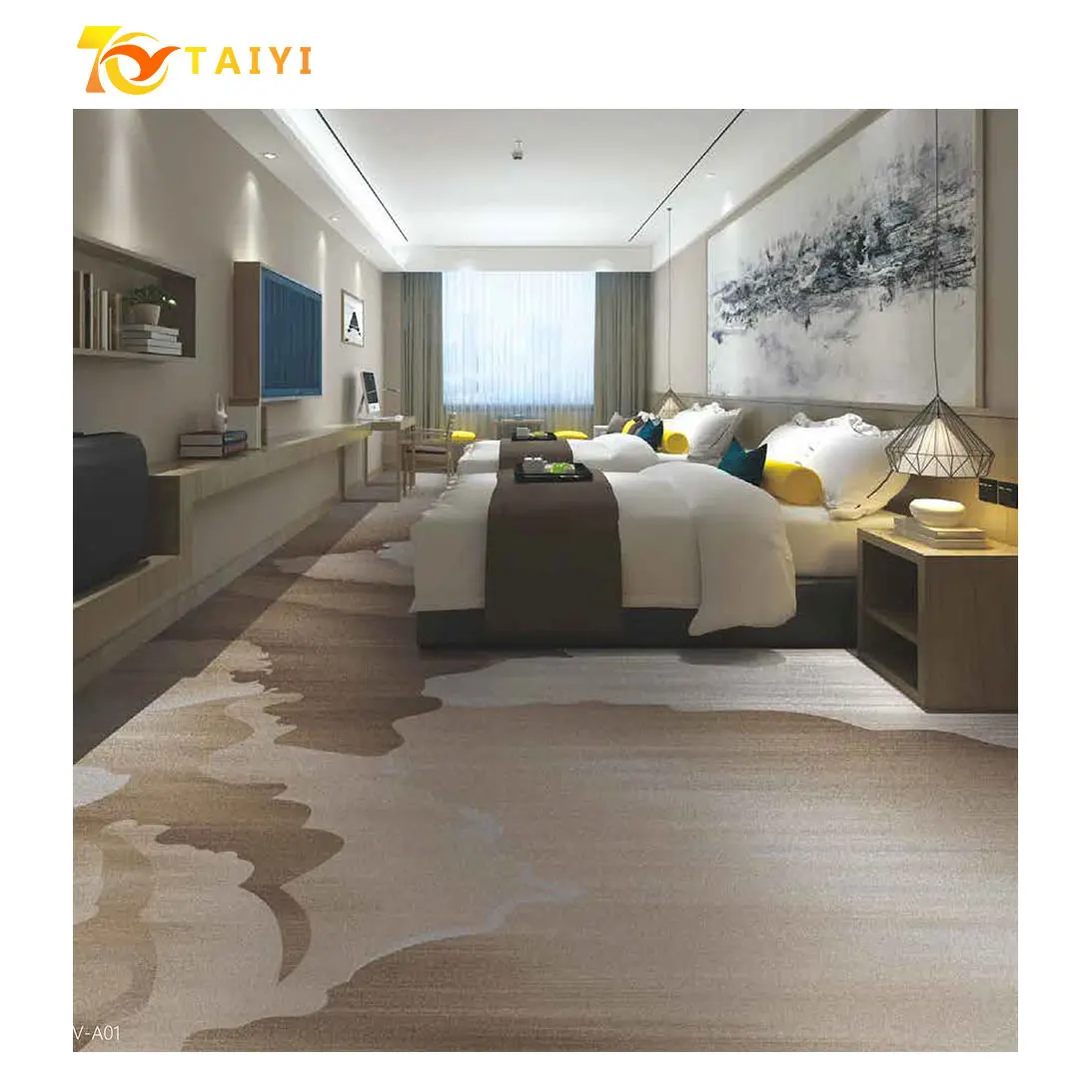Wholesale high quality large area covered with printed flame retardant carpet commercial hotel black nylon printed carpet cinema
