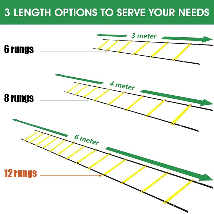 Wholesale Durable Sport Exercise Workout Training Agility Ladder Set with Carry Bag