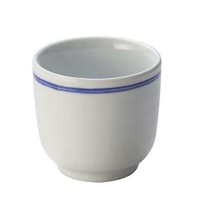 Melamine White Round with Blue Line Juice Milk Water Tea Cup Unbreakable Reusable Cup for Restaurant